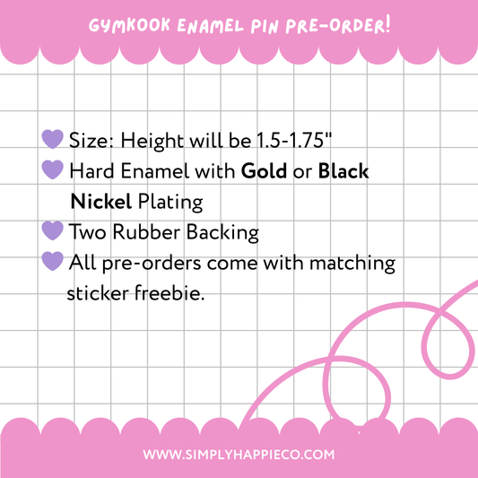 Gymkook Enamel Pin Pre-Order