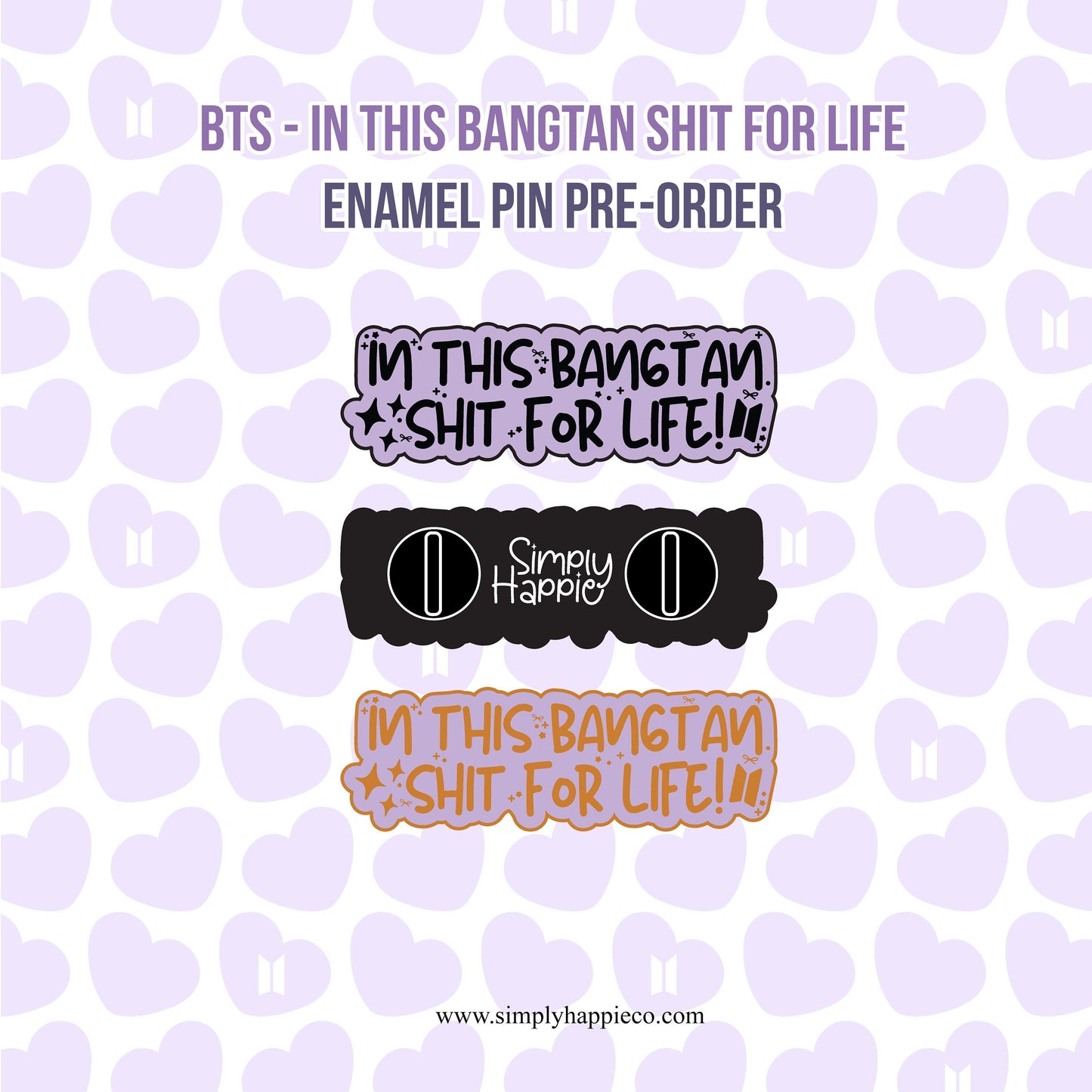 BTS "In This Bangtan Shit For Life" Enamel Pin